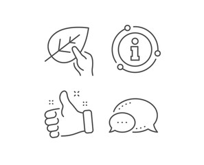 Organic tested line icon. Chat bubble, info sign elements. Bio cosmetics sign. Paraben symbol. Linear organic tested outline icon. Information bubble. Vector