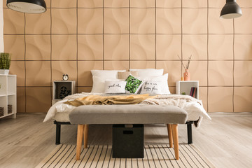 Stylish interior of modern bedroom
