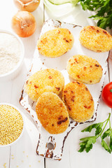 Homemade millet burgerss
