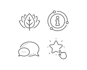 Ranking star line icon. Chat bubble, info sign elements. Click rating sign. Best rank symbol. Linear ranking star outline icon. Information bubble. Vector