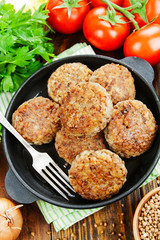  Buckwheat  burgers on the pan