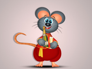 illustration of Chinese Year of the rat