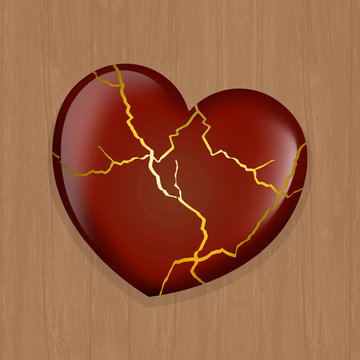 Illustration Of Kintsugi Heart