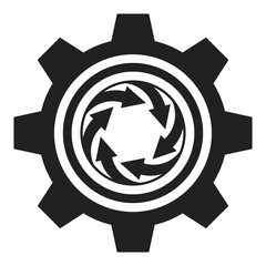 Workflow business concept illustration. Abstract gear and arrows icon.