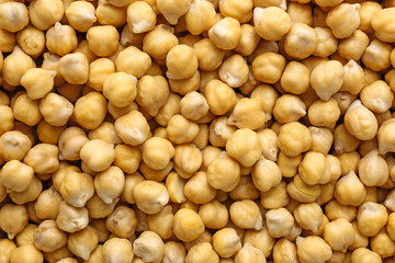 Many raw chickpea as background