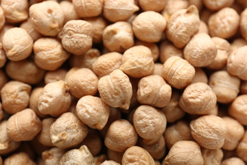 Many raw chickpea as background
