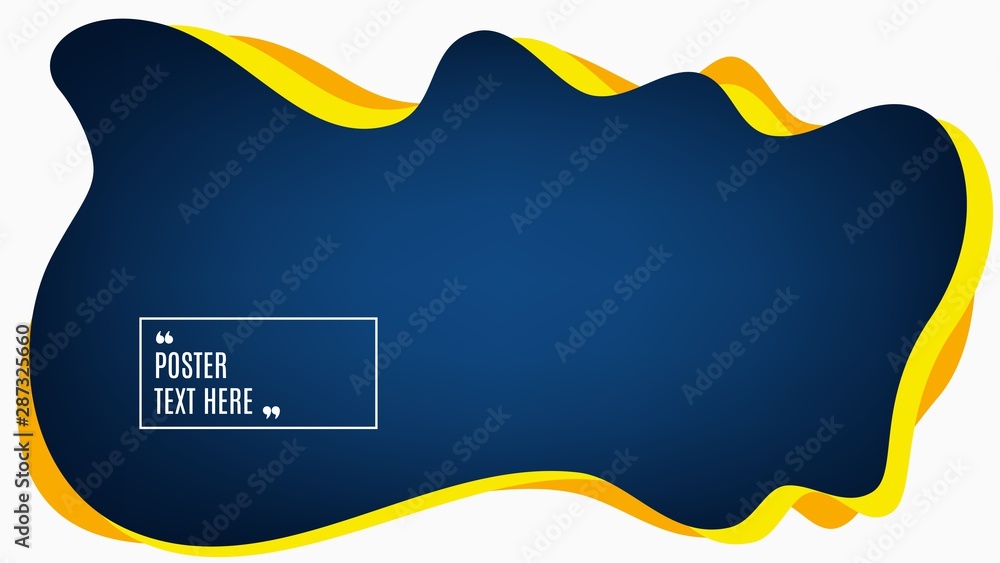 Poster blurred background. geometric liquid shape. abstract dark blue gradient design. dynamic shape backgr