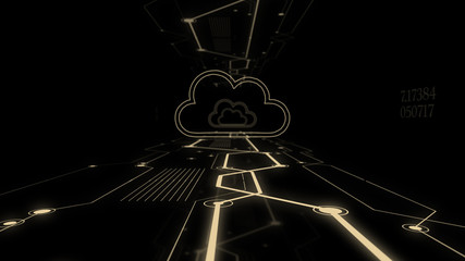 Cloud technology computing concept abstract background.