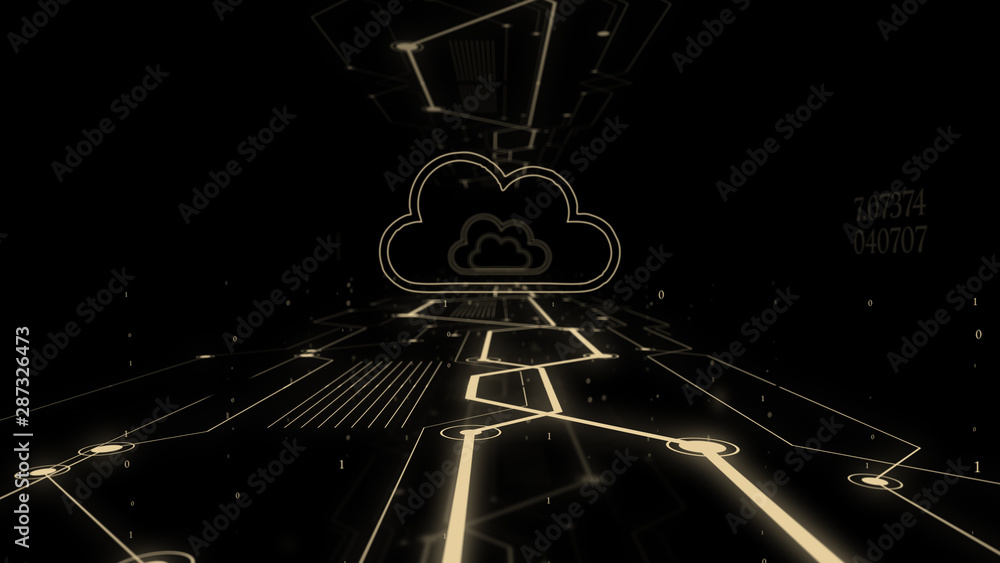 Poster cloud technology computing concept abstract background.