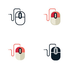 Set of outline, filled outline, flat, and glyph mouse icon. Editable stroke icons suitable for web, infographics, interface and apps.