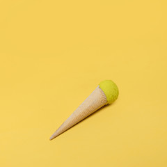 Yellow still life of ice cream
