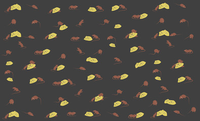 mouse and cheese pattern, new year 2020 background
