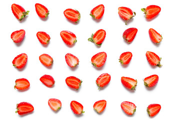 Many sweet ripe strawberry on white background