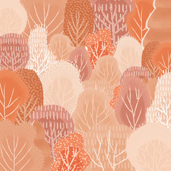  illustration of a rural autumn landscape . abstract texture trees