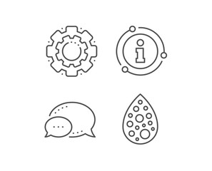 No artificial colors line icon. Chat bubble, info sign elements. Organic product sign. Natural flavors symbol. Linear artificial colors outline icon. Information bubble. Vector