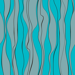 Wavy line pattern. Hand drawn stripes.