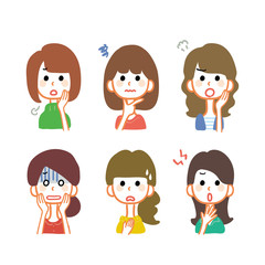 女性　アイコンセット 不安　悩み　