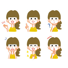 女性　表情バリエーション
