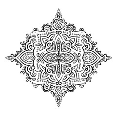Vector Indian rug paisley ornament pattern design.