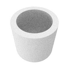 Dotwork Halftone low poly style geometrical object tube. Engraving Vector Illustration.