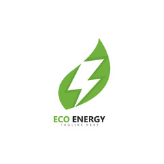 Eco energy logo template vector icon illustration design 