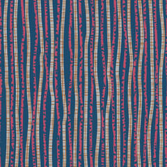 Textured uneven thick lines background. Seamless striped pattern. Endless ornament with wavy irregular stripes.
