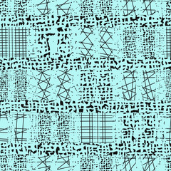 Seamless pattern with thick textured lines. Endless background with closely spaced parallel thick lines. Chaotic shapeless elements merge into an ornament.