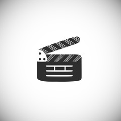 Clapperboard black icon for different design.