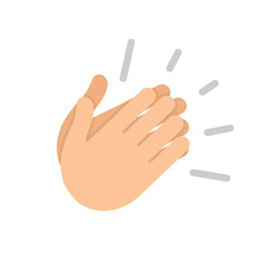 Obraz premium Clapping hands vector flat icon illustration