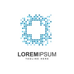 cross with pixel symbol logo design template.Health care medical logo design inspiration	