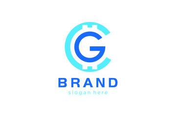 letter G and C concept logo, coin sign with G letter