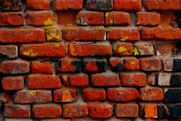 Abstract textures background. Cropped shot of brick wall.  Bright brick wall. close up. 