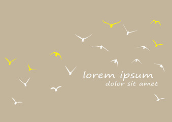 silhouette of a flock of flying birds