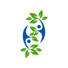 people leaf logo template