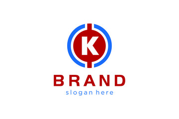 Obraz premium letter K with line concept ready to use