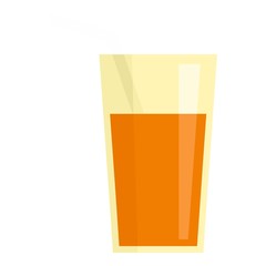 Carrot juice glass icon. Flat illustration of carrot juice glass vector icon for web design