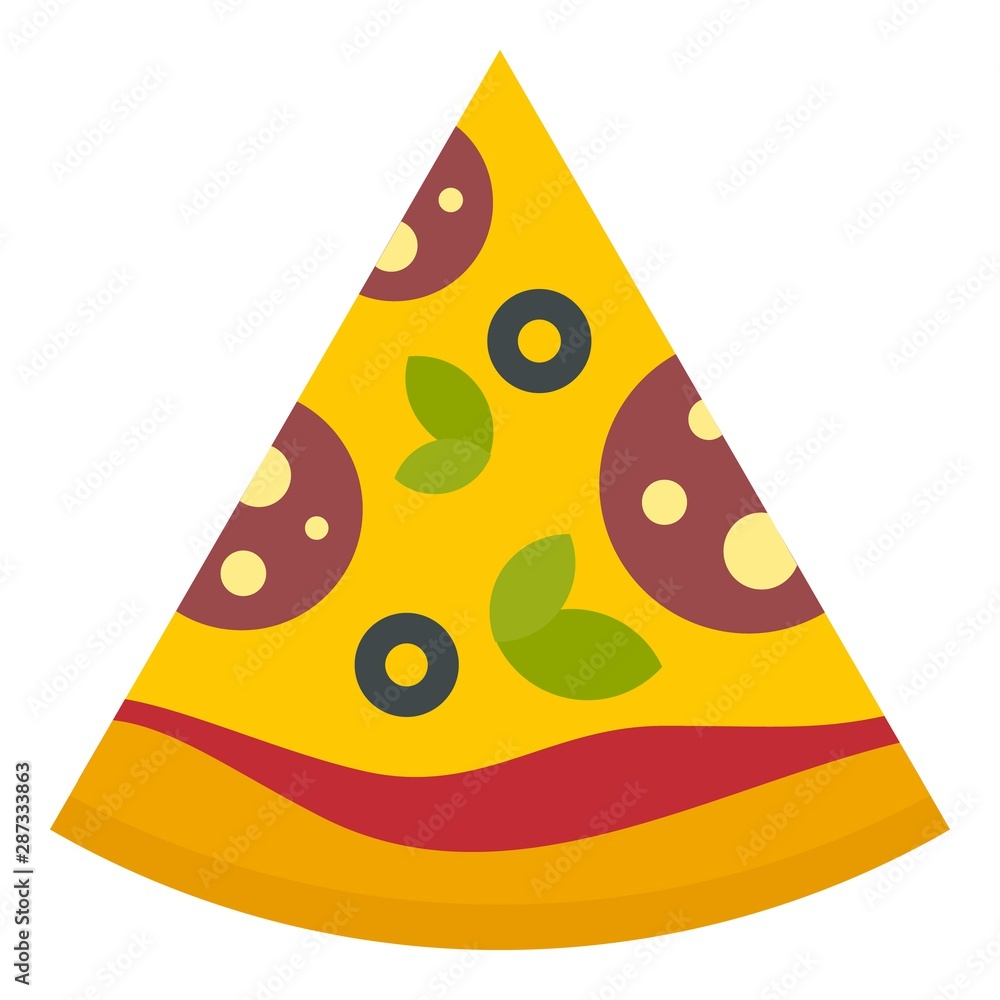 Poster pizza slice icon. flat illustration of pizza slice vector icon for web design