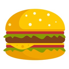 Cheeseburger icon. Flat illustration of cheeseburger vector icon for web design