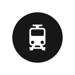 Train vector icon, simple car sign.