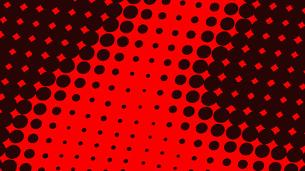 Dark red pop art background in retro comic style with halftone dots design isolated