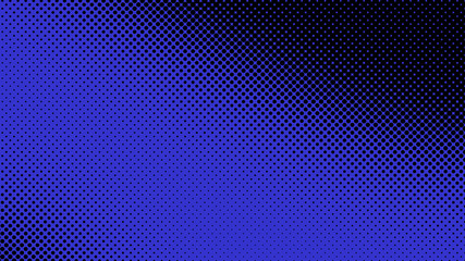 Dark blue retro comic pop art background with haftone dots design. Vector clear template for banner or comic book design, etc