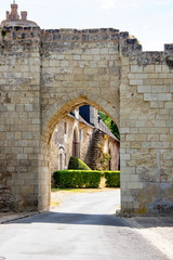 Obraz premium Montreuil-Bellay. Porte d'entrée du château. Maine-et-Loire. Pays de Loire 