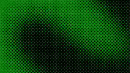 Green and black pop art background with dots design, abstract vector illustration in retro comics style