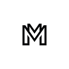 letter M with line concept ready to use