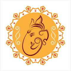 Ganesha The Lord Of Wisdom Calligraphic Style
