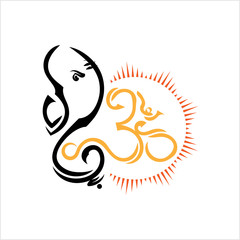 Ganesha The Lord Of Wisdom Calligraphic Style