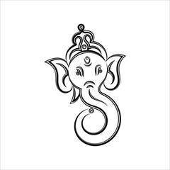 Ganesha The Lord Of Wisdom Calligraphic Style