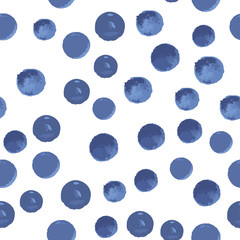Abstract seamless pattern with polka of blue