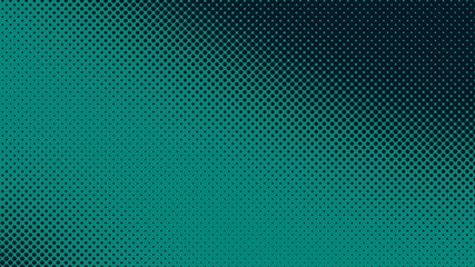 Turquoise and black pop art background in vitange comic style with halftone dots, vector illustration template for your design