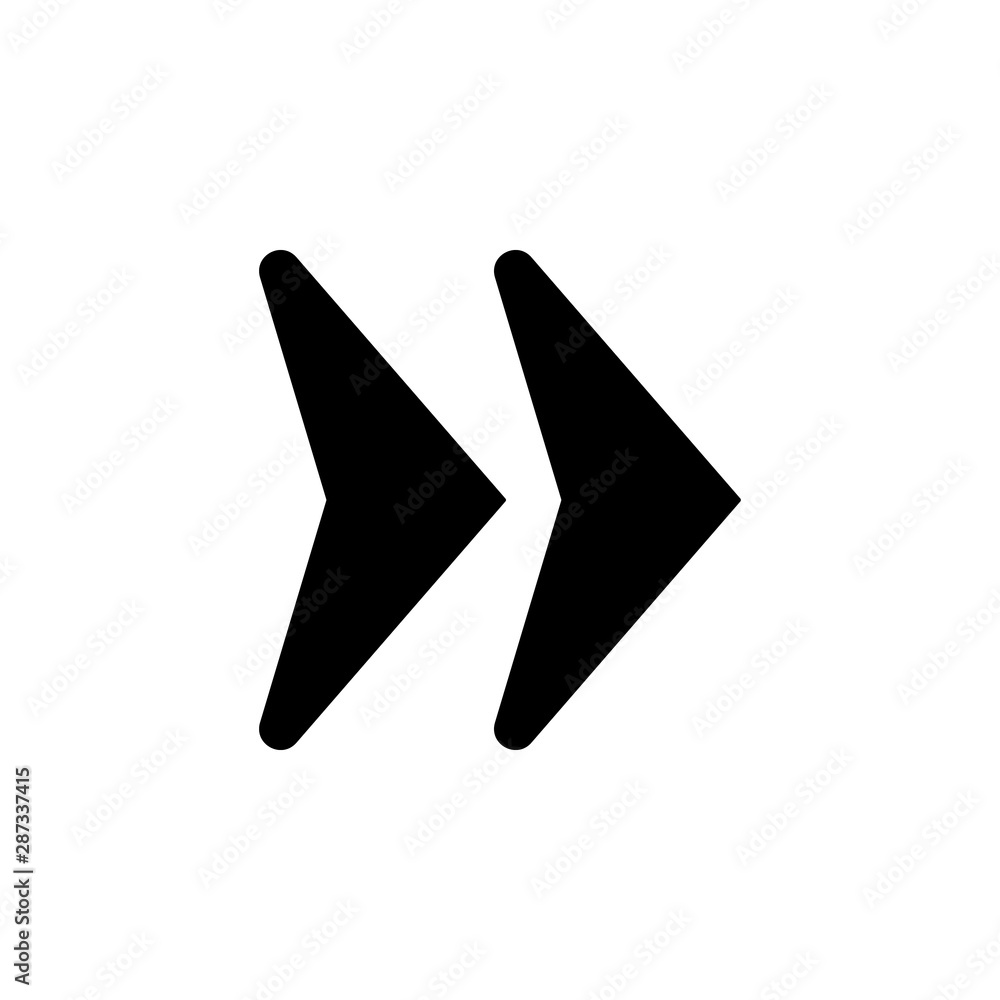 Aufkleber two arrows to the right icon. simple glyph, flat vector of arrows icons for ui and ux, website or mo